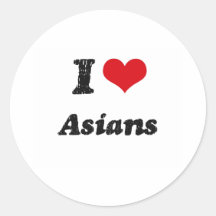 I Love Asians Stickers