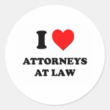 I Love Attorneys At Law Round Stickers