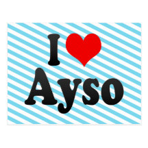 I love Ayso Postcard
