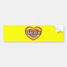I love Barack Obama: rainbow heart Bumper Stickers