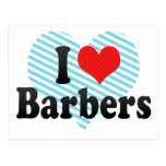 I Love Barbers Postcard