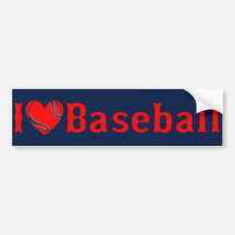 I Love Baseball Bumper Sticker
