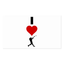 I Love Baseball (Vertical) Business Cards