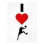 I Love Basketball (Vertical) Personalised Invitation