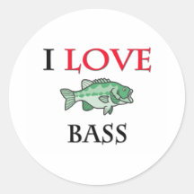 I Love Bass Stickers