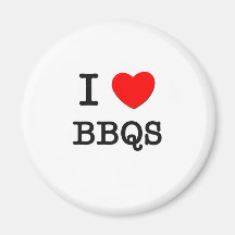 I Love Bbqs Fridge Magnets