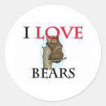 I Love Bears Round Sticker