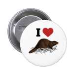 I Love Beaver Button