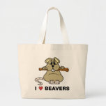 I Love Beavers Tote Bags