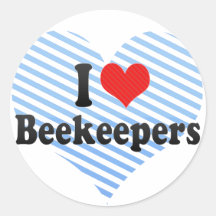 I Love Beekeepers Round Sticker
