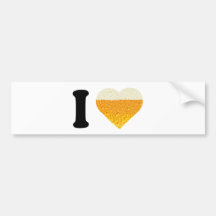 I LOVE BEER BUMPER STICKER