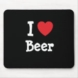 I love Beer heart custom personalized Mouse Mats