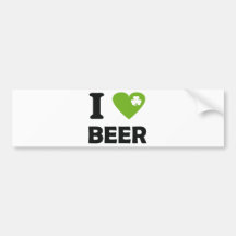 I love beer shamrock st. Patricks Day icon Bumper Stickers