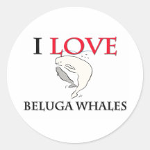 I Love Beluga Whales Round Stickers