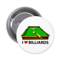 I Love Billiards Pinback Button