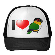 I Love Black-headed Parrots Mesh Hats