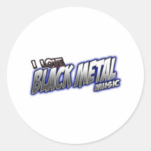 I Love BLACK METAL music Stickers