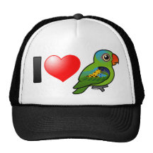 I Love Blue-naped Parrots Mesh Hats