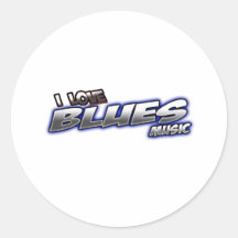 I Love BLUES music Round Sticker