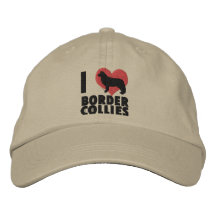 I Love Border Collies Embroidered Hat