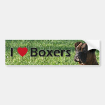 I Love Boxers bumper sticker
