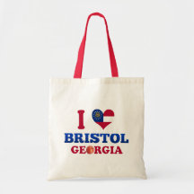 I Love Bristol, Georgia Canvas Bags