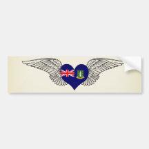 I Love British Virgin Islands -wings Bumper Sticker