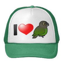 I Love Brown-headed Parrots Mesh Hats