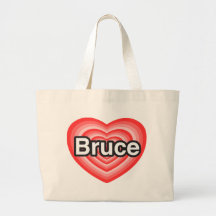 I love Bruce. I love you Bruce. Heart Canvas Bag