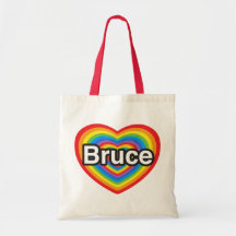 I love Bruce. I love you Bruce. Heart Tote Bags