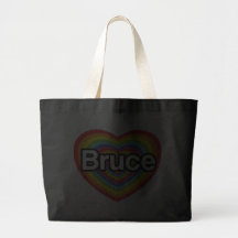 I love Bruce: rainbow heart Tote Bag