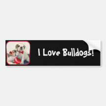 I Love Bulldogs bumper sticker