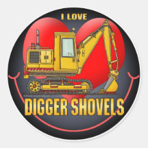 I Love Bulldozers Kids Sticker