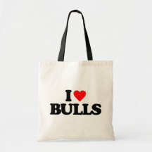 I LOVE BULLS TOTE BAG