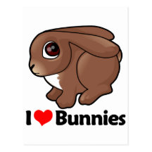 I Love Bunnies Post Cards
