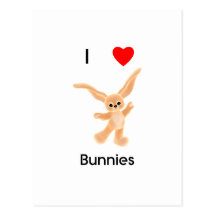 I love bunnies postcard