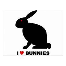I Love Bunnies Postcards