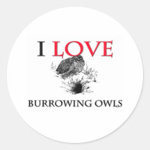I Love Burrowing Owls Sticker