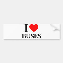 I Love Buses Bumper Sticker