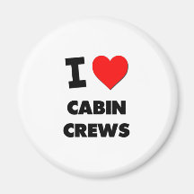 I Love Cabin Crews Fridge Magnet