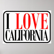 I Love California Design Posters