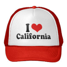 I Love  California Hats