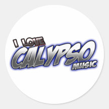 I Love CALYPSO music Round Sticker