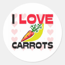 I Love Carrots Stickers