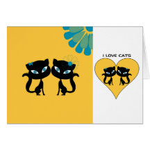 I LOVE CATS GREETING CARD