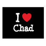 I love Chad heart custom personalised Post Cards