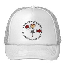 I Love Cheerleading Stick Figure Cheerleader Trucker Hats