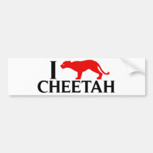 I Love Cheetah Bumper Sticker