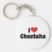 I Love Cheetahs Keychain