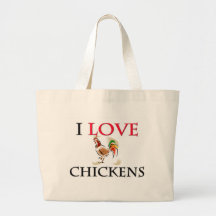 I Love Chickens Canvas Bags